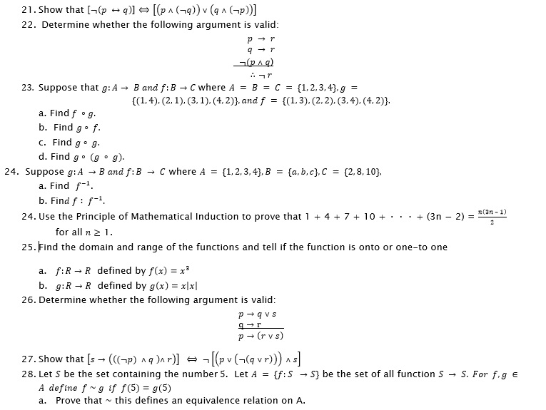 discrete math question problem please help with brief | Chegg.com