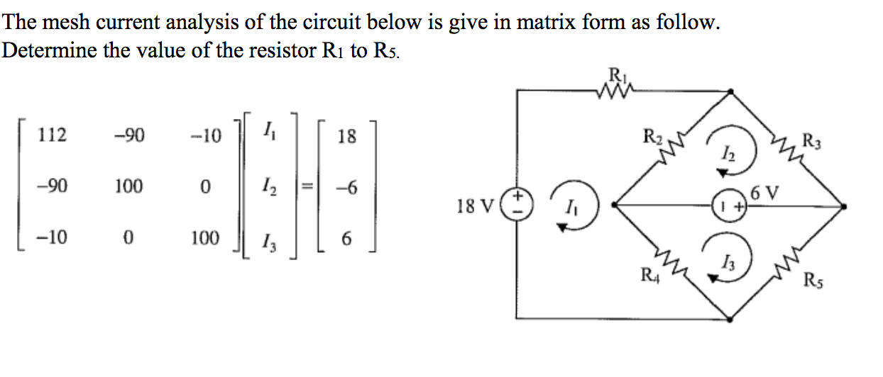 Solved The Mesh Current Analysis Of The Circuit Below Is | Chegg.com