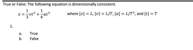 Solved: The Following Equation Is Dimensionally Consistent... | Chegg.com