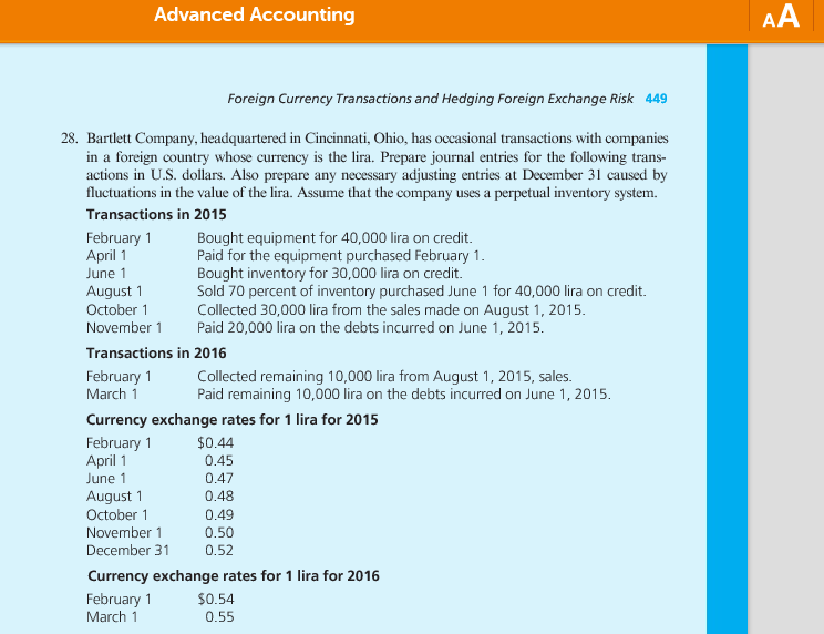 Solved Advanced Accounting Foreign Currency Transactions And | Chegg.com