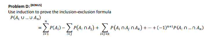 Solved Use induction to prove the inclusion-exclusion | Chegg.com