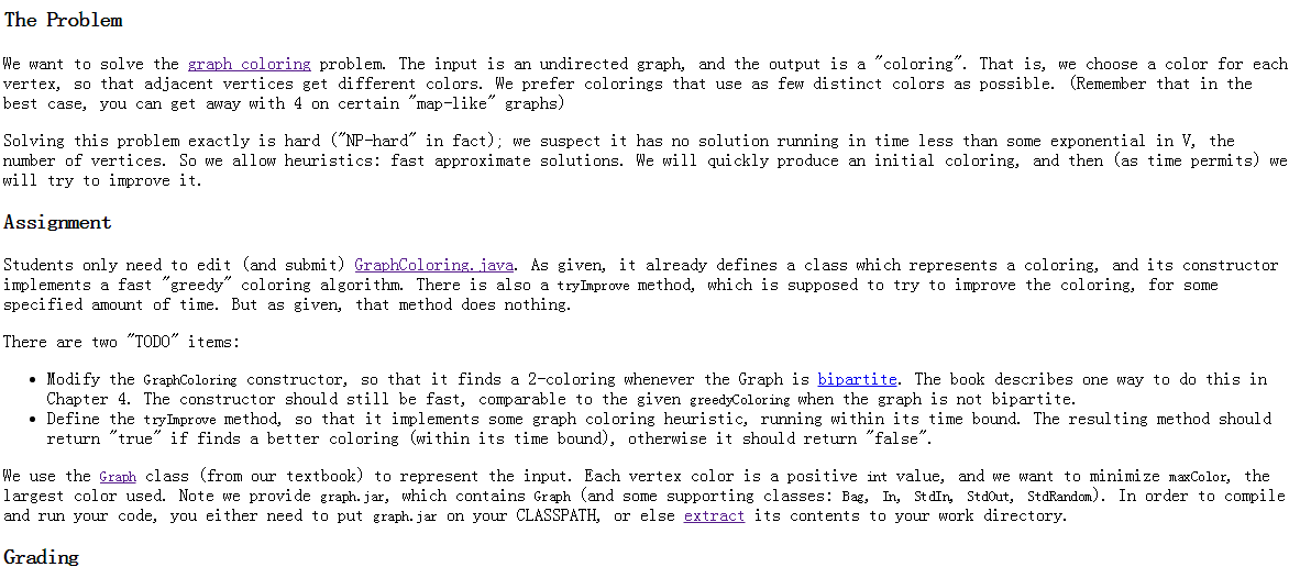 Solved this below is the GraphColoring.java. and need use | Chegg.com