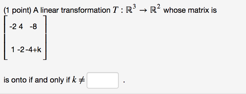 Solved A Linear Transformation T R 3 Rightarrow R 2 Whose