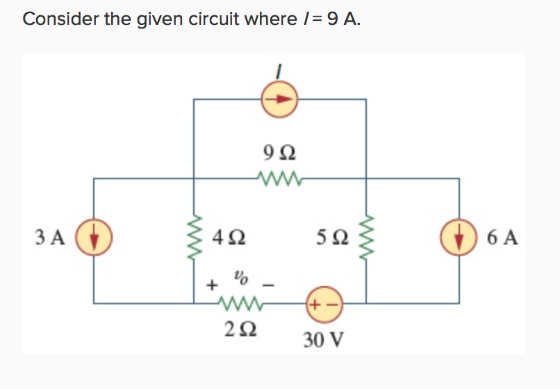 Solved Consider the given circuit where ,-9 A. 9Ω 3 A 4Ω 5Ω | Chegg.com