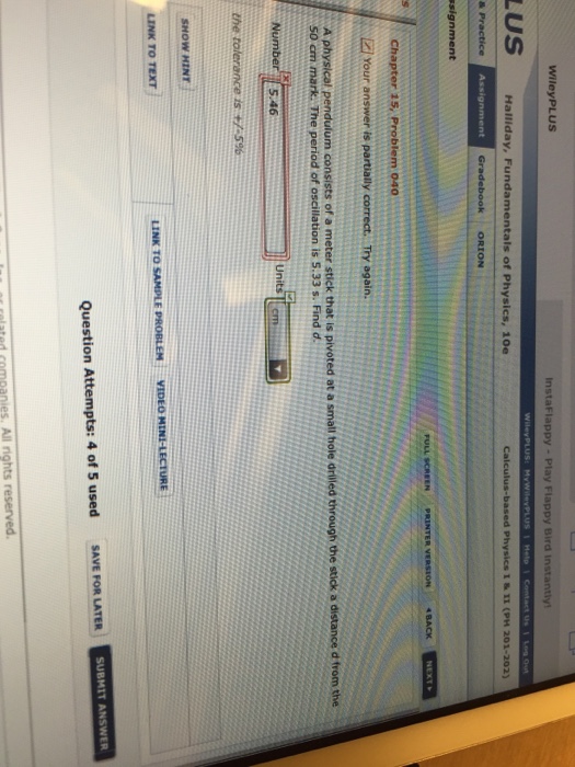 Solved A physical pendulum consists of a meter stick that Is