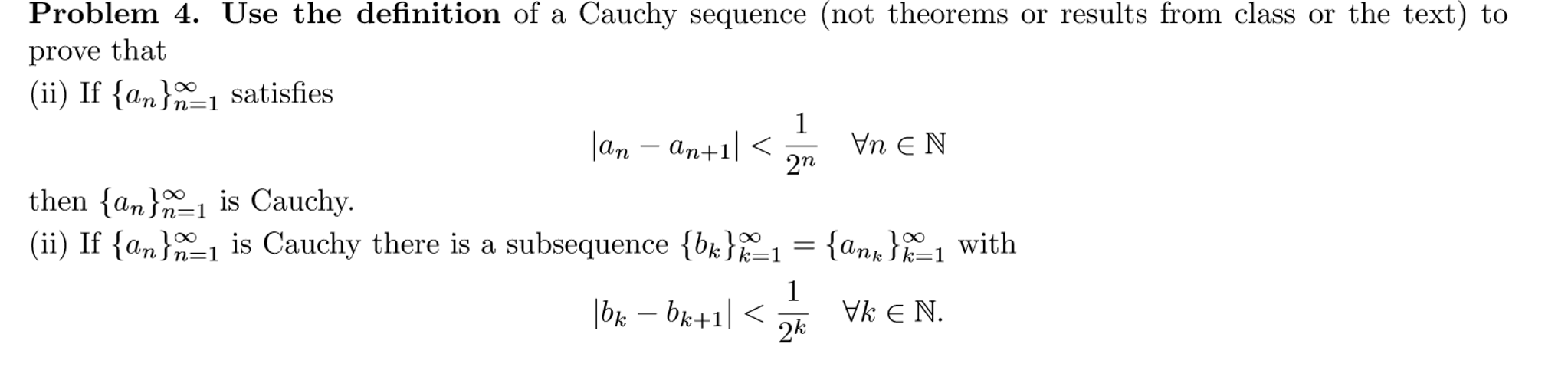 cauchy sequence of metric space
