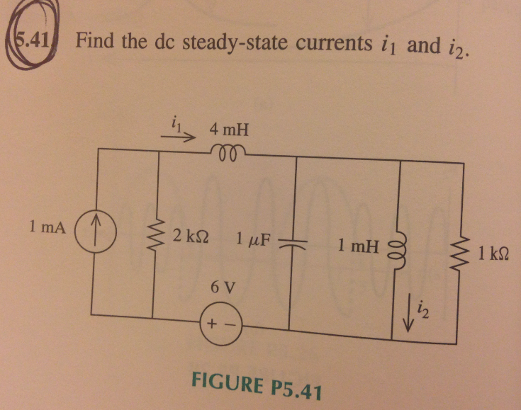 Solved Find The Dc Steady-state Currents I1 And I2. | Chegg.com