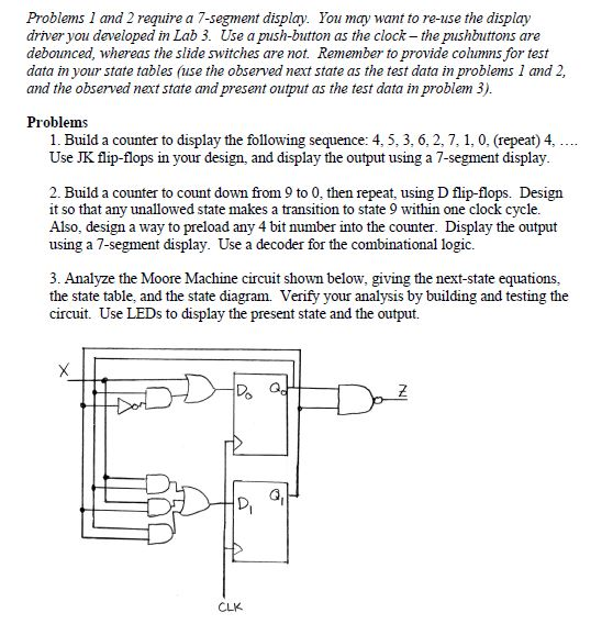 Solved Problems 1 and 2 require a 7-segment display. You may | Chegg.com