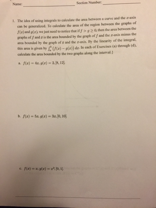 Solved The idea of using integrals to calculate the area | Chegg.com