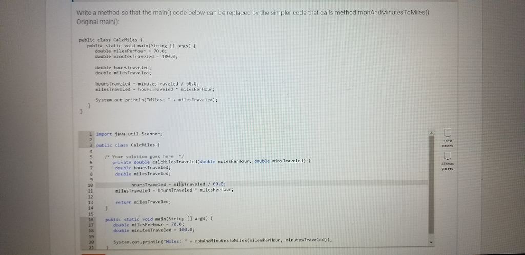 Solved Write a method so that the main() code below can be | Chegg.com
