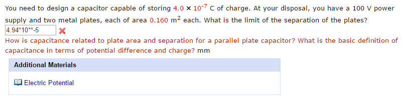 Solved You need to design a capacitor capable of storing 4.0 | Chegg.com
