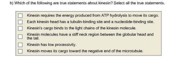 Solved Kinesin, a motor protein, is shown below. Label the | Chegg.com
