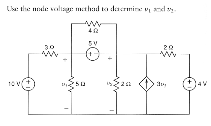 Solved Use the Node voltage method to find v1 and v2. | Chegg.com