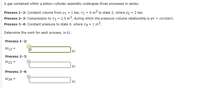 Solved A gas contained within a piston-cylinder assembly | Chegg.com