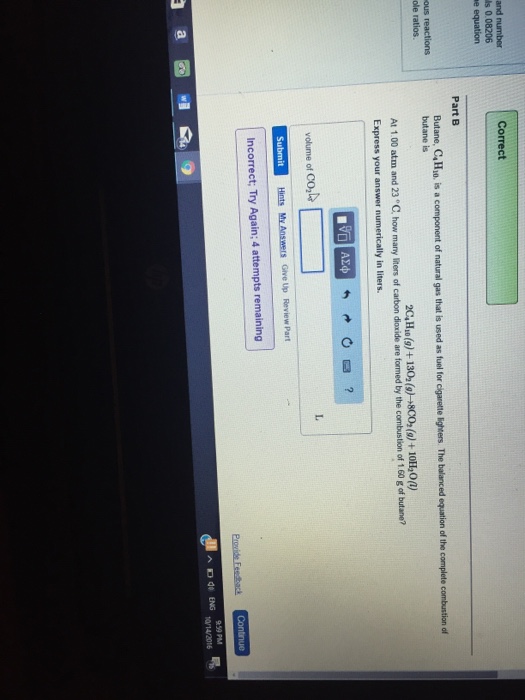 Solved Butane C 4H 10 Is A Component Of Natural Gas That Is Chegg