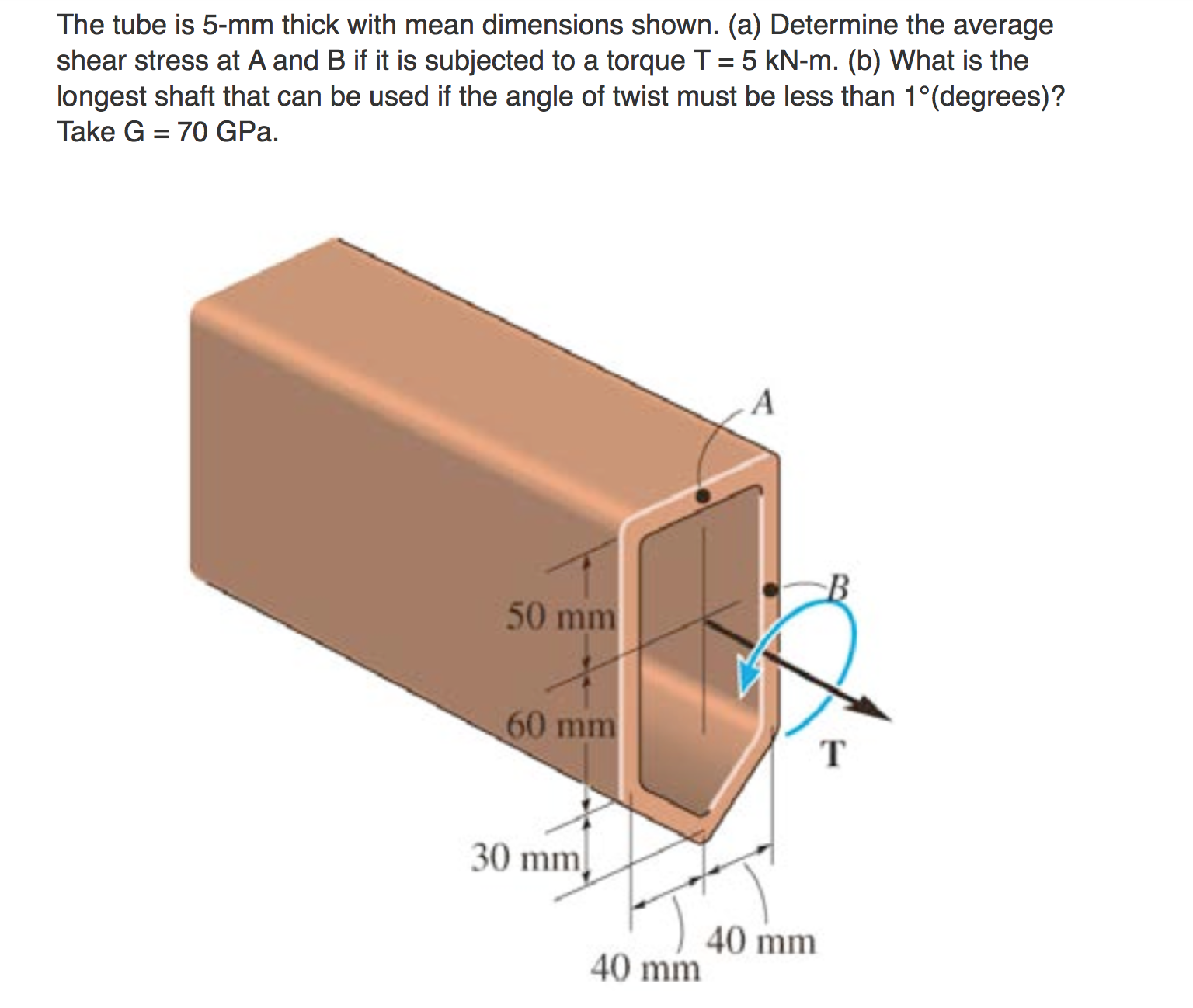 solved-the-tube-is-5-mm-thick-with-mean-dimensions-shown-chegg