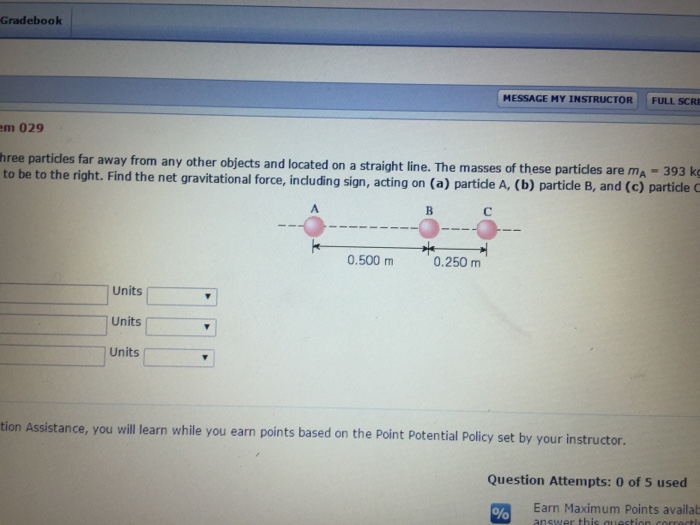 Solved The drawing shows three particles far away from any