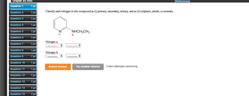 Solved Classify each nitrogen in this compound as (i) | Chegg.com
