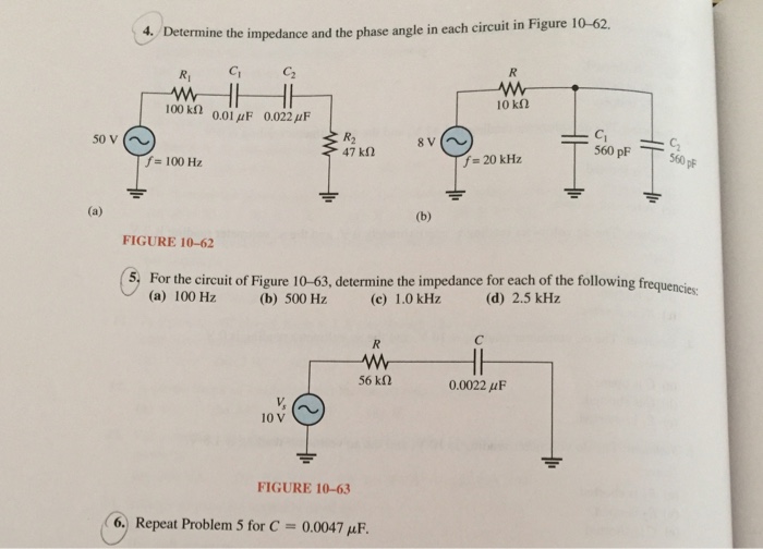 Solved SECTION 102 Impedance and Phase Angle of Series RC