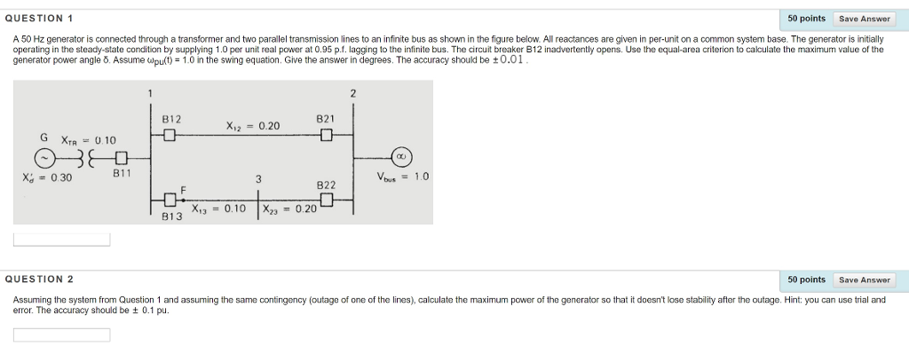 Solved A 50 Hz generator is connected through a transformer | Chegg.com