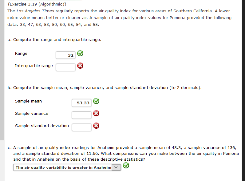 Solved The Los Angeles Times regularly reports the air