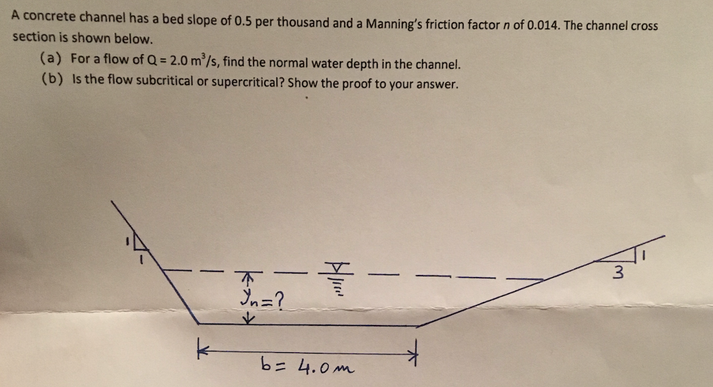 solved-a-concrete-channel-has-a-bed-slope-of-0-5-per-chegg