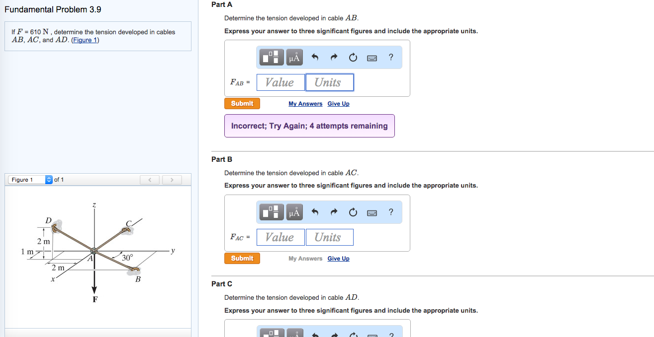 Solved If F = 610 N , determine the tension developed in | Chegg.com