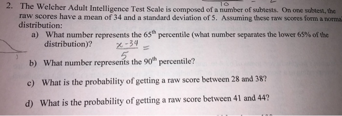 Solved The Welcher Adult Intelligence Test Scale is composed | Chegg.com