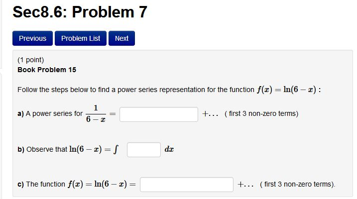 Solved Sec8.6: Problem 7 Previous Problem List Next (1 | Chegg.com