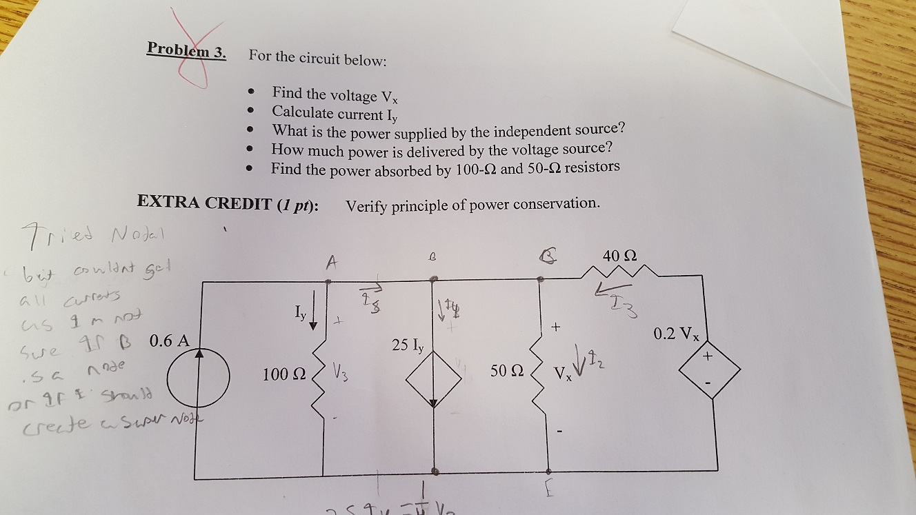 Solved For The Circuit Below: Find The Voltage V_x | Chegg.com