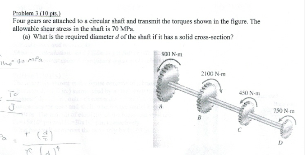 Solved Four gears are attached to a circular shaft and