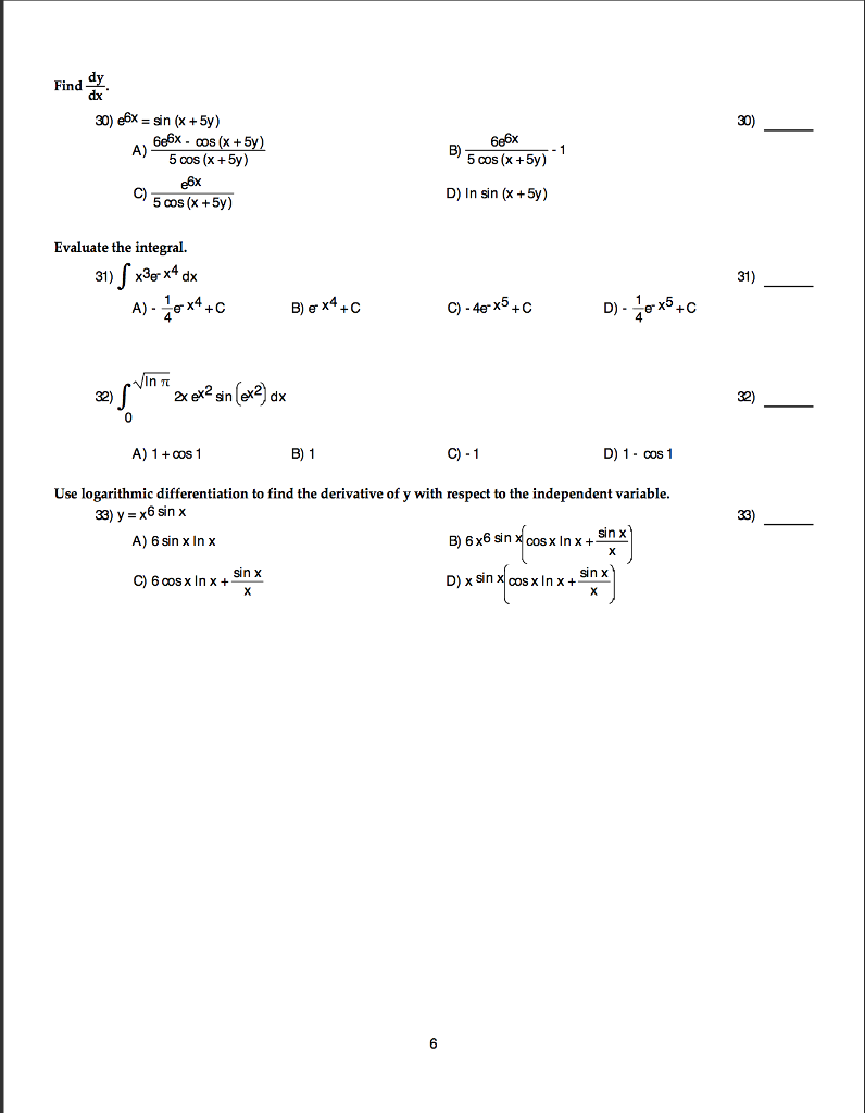 solved-find-dy-dx-e-6x-sin-x-5y-a-6e-6x-cos-x-chegg