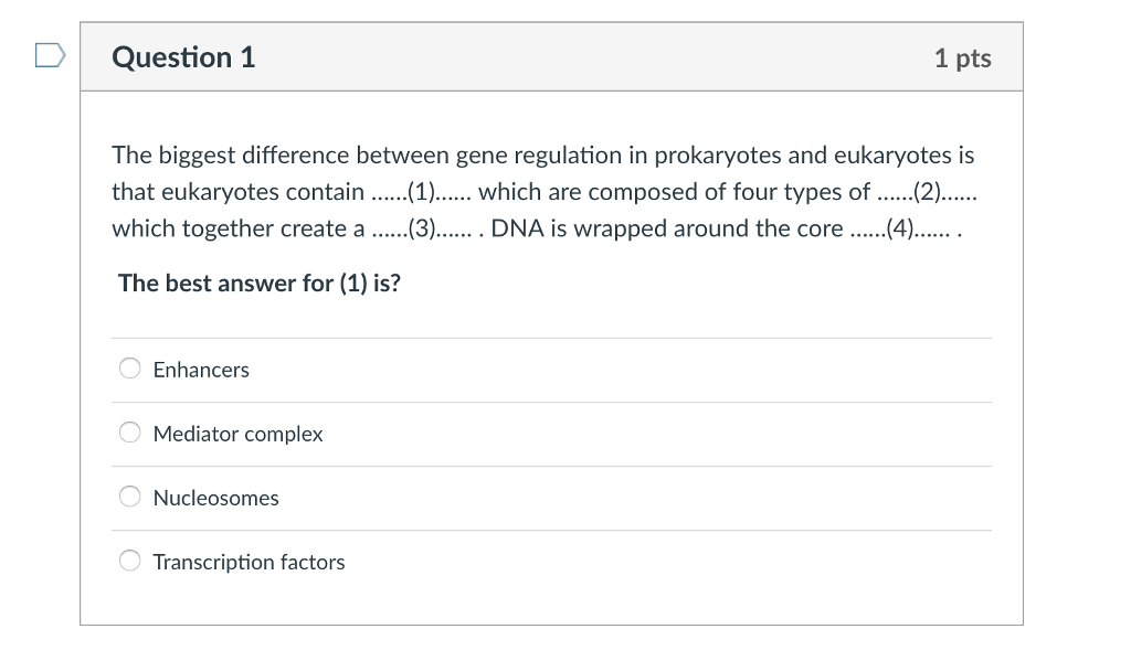 Solved The biggest difference between gene regulation in | Chegg.com