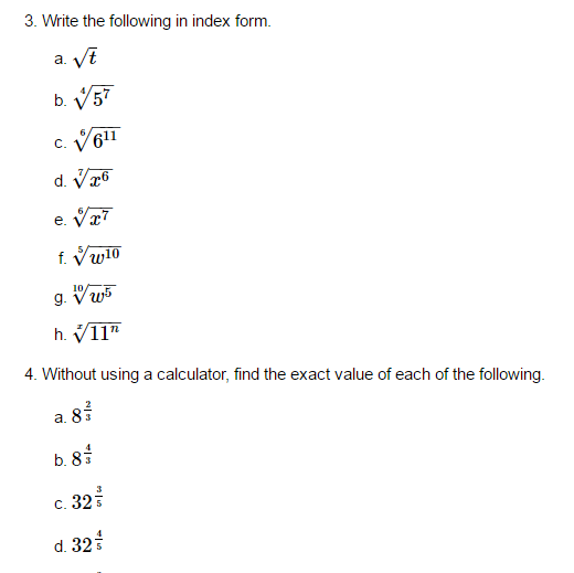 solved-write-the-following-in-index-form-squareroot-t-4-chegg