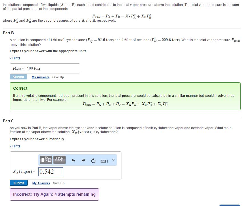 Solved In Solutions Composed Of Two Liquids (A And B), Each | Chegg.com