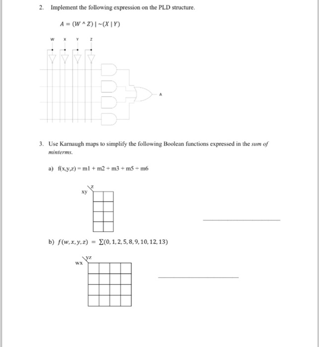 Solved Implement the following expression on the PLD | Chegg.com