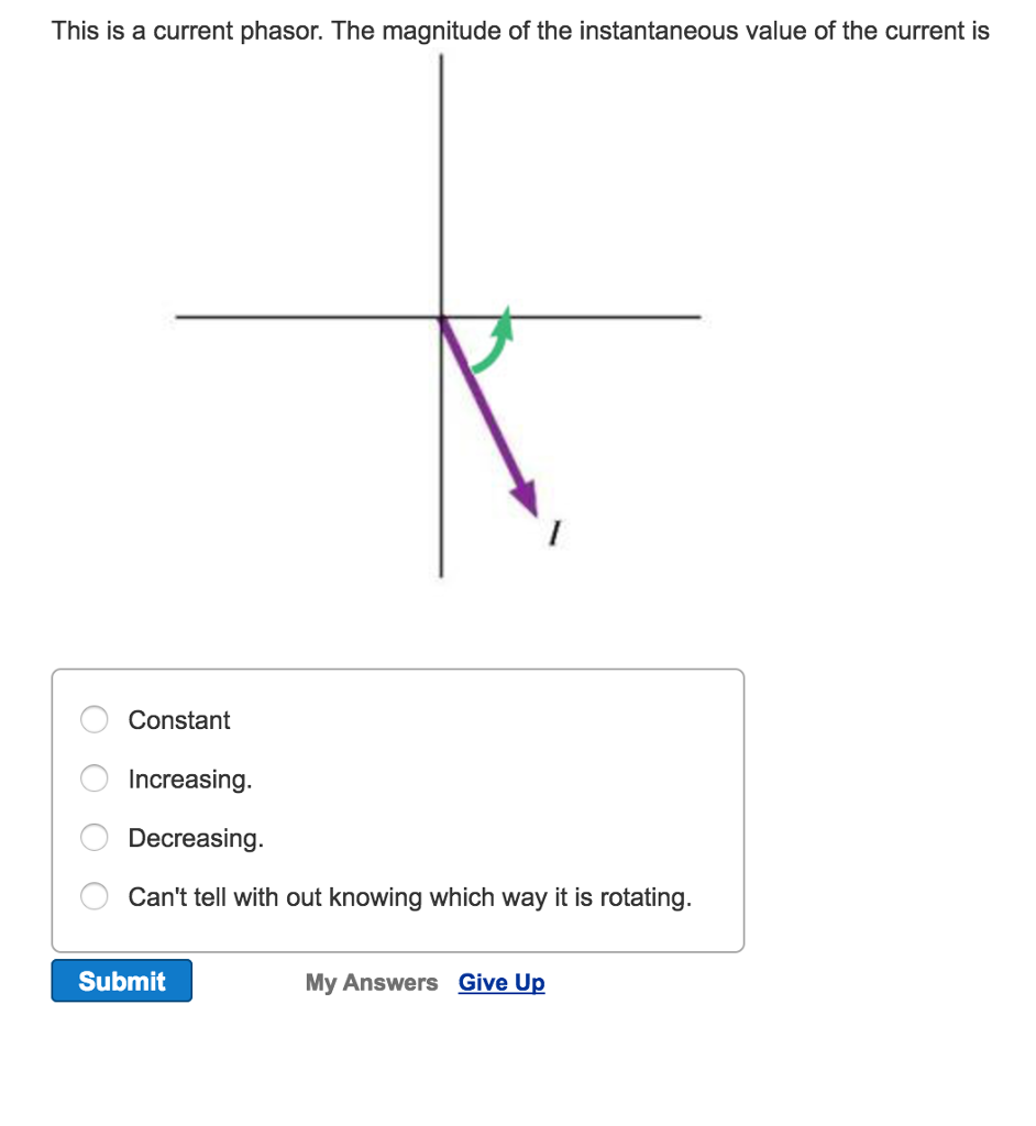 Solved This is a current phasor. The magnitude of the
