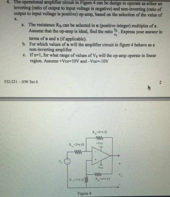 Solved 4. The Operational Amplifier Circuit In Figure 4 Can | Chegg.com