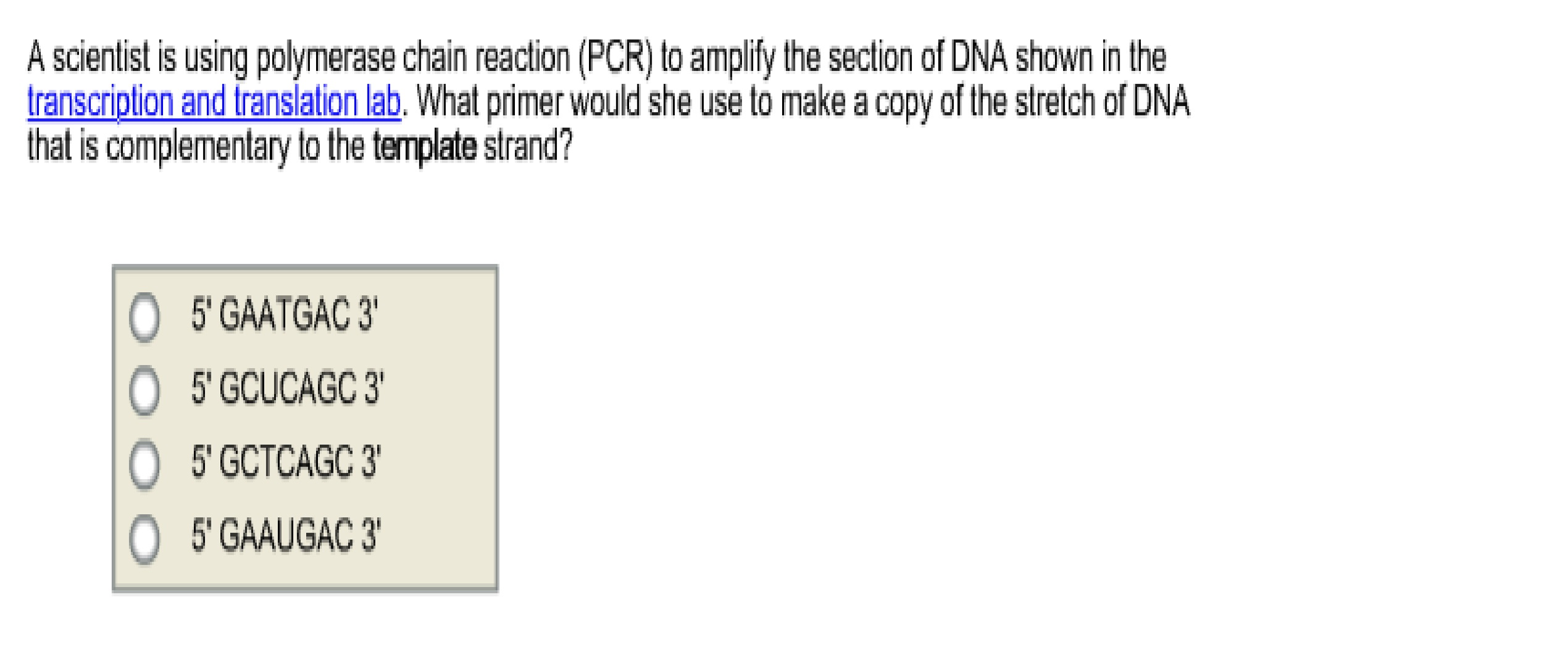 Solved Question 63 1 Point Polymerase Chain Reaction Is A Or Cheggcom