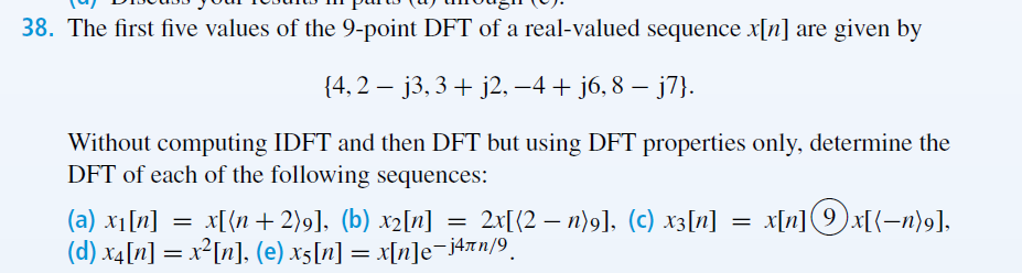 solved-the-first-five-values-of-the-9-point-dft-of-a-chegg