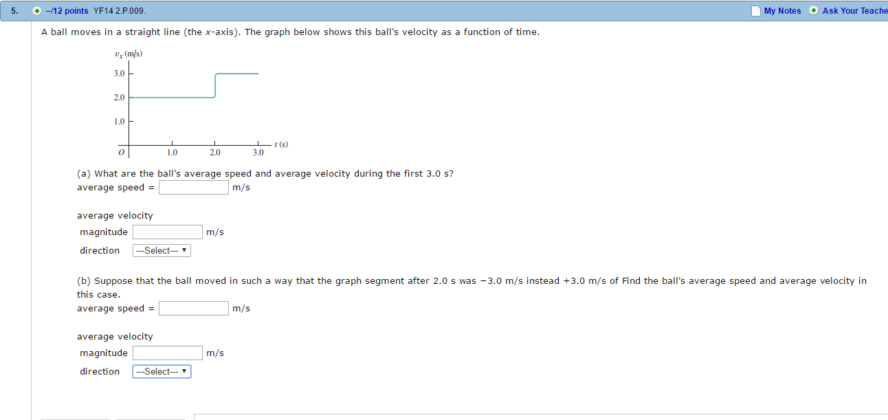 Solved A ball moves in a straight line (the x-axis). The | Chegg.com