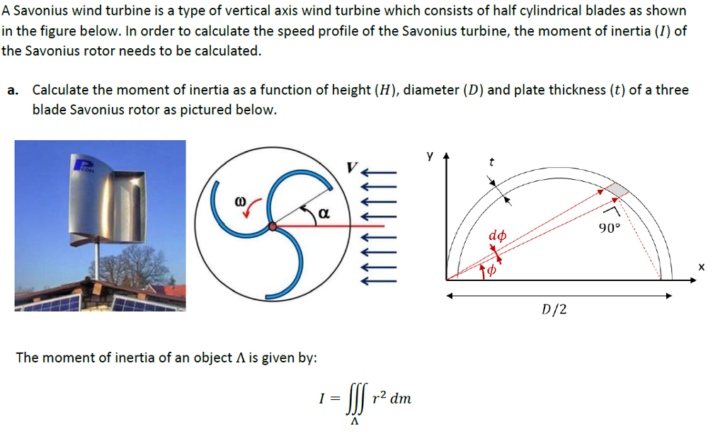 Solved A Savonius wind turbine is a type of vertical axis | Chegg.com