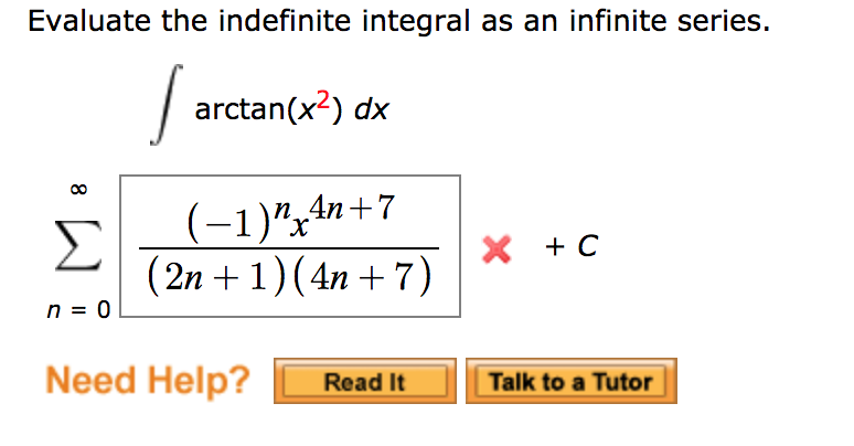 Solved Evaluate The Indefinite Integral As An Infinite 8107