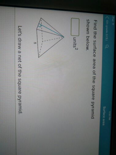 how do you find the surface area of a square pyramid net