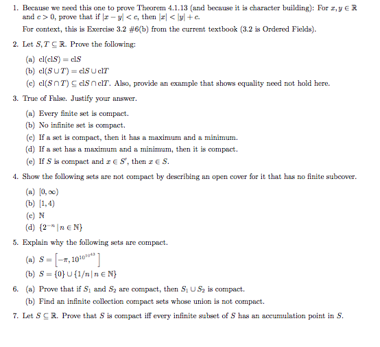 Solved 1. Because we need this one to prove Theorem 4.1.13 | Chegg.com