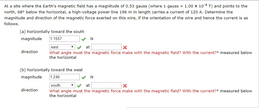 Solved At a site where the Earth's magnetic field has a | Chegg.com