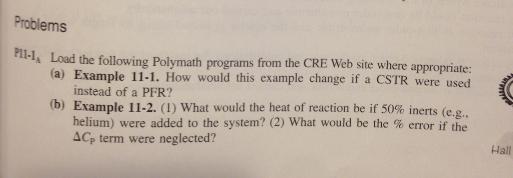 Problems -1A Load the following Polymath programs | Chegg.com