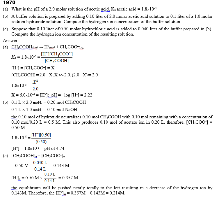 Solved 1970 (b) A Buffer Solution Is Prepared By Adding 0.10 | Chegg.com