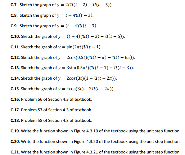 Solved Sketch The Graph Of Y = 2(u(t - 2) - U(t - 5)). 