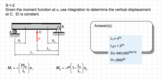 Given the moment function at x, use integration to | Chegg.com